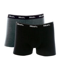 Kit 2 Cuecas Boxer Mash Plus Size (110.18) Preto/Mescla Escuro