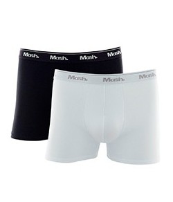 Kit 2 Cuecas Boxer Basic Mash (110.04) Preta/Branca