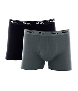 Kit 2 Cuecas Boxer Basic Mash (110.04) Preto/Cinza