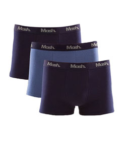 Kit 3 Cuecas Boxer Cotton/Algodão Mash (111.39) Marinho/Azul/Marinho