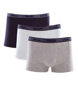 Kit 3 Cuecas Boxer Cotton/Algodão Mash (111.42) Marinho/Branco/Mescla Claro