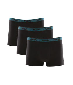 Kit 3 Cuecas Boxer Cotton/Algodão Mash (111.42) Pretas