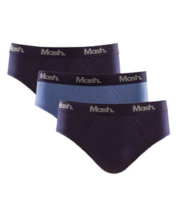 Kit 3 Cuecas Slip 100% Algodão Mash (111.45) Marinho/Azul/Marinho