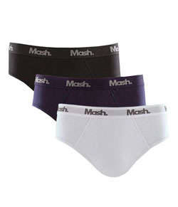 Kit 3 Cuecas Slip Algodão Mash (111.45) Preto/Marinho/Branco