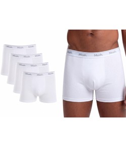 Kit 4 Cuecas Boxer Cotton/Algodão Mash (170.38) Branco