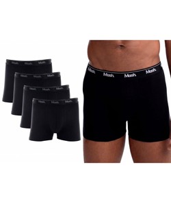 Kit 4 Cuecas Boxer Cotton/Algodão Mash (170.38) Preto