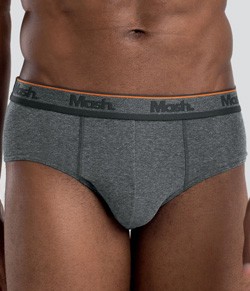 Cueca Slip B�sica Algod�o Mash (173.09) Cinza