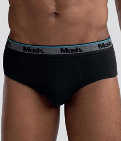 Cueca Slip B�sica Algod�o/Cotton Mash (173.09) Preto