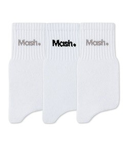Kit 3 Pares de Meias Cano M�dio Mash (202.05B) Brancas