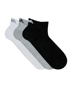Kit 3 Pares de Meias Cano Curto Mash (205.02B) Branco/Cinza/Preto