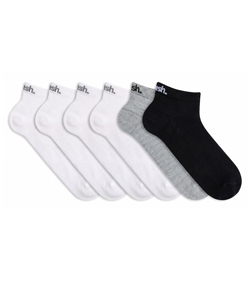 Kit 6 Pares de Meias Cano Curto Mash (205.02E) Branco/Preto/Cinza