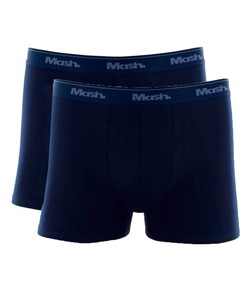 Kit 2 Cuecas Boxer Algodão Mash Basic (170.26) Azul Marinho