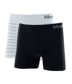 Kit 2 Cuecas Boxer sem Costura Mash (711.02) Branca/Preta