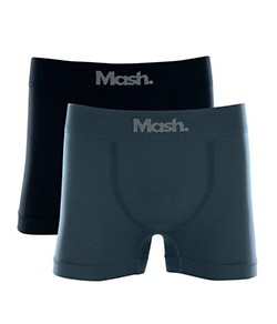 Kit 2 Cuecas Boxer Sem Costura Mash (711.01) Preto/Chumbo