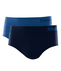 Kit 2 Cuecas Slip Sem Costura Mash (711.03) Azul Royal/Marinho