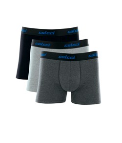 Kit 3 Cuecas Boxer Cotton/Algodão Colcci (CL1.25) Preto/Mescla Claro/Mescla Escuro