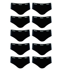 Kit 10 Cuecas Slip 100% Algod�o Mash - Preto