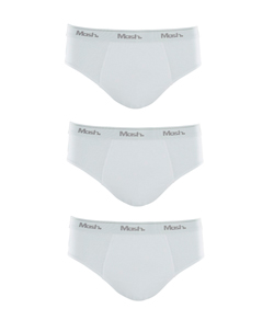 Kit 3 Cuecas Slip 100% Algod�o Mash - Branco