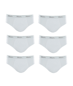 Kit 6 Cuecas Slip 100% Algod�o Mash - Branco
