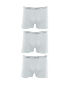 Kit 3 Cuecas Boxer Cotton/Algod�o/Algod�o Mash - Branco