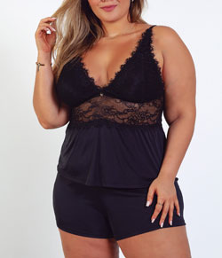 Short Doll Liganete com Renda Mav� (820-1002) Plus Size