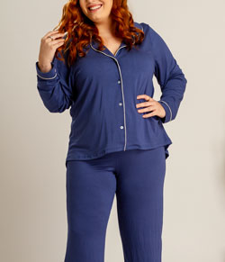 Pijama Feminino Longo Aberto Maví (830-2001) Plus Size - Viscose