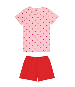 Pijama Feminino Curto Corações Malwee (1000090001) 100% Algodão
