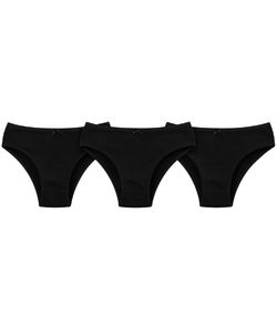 Kit 3 Calcinhas B�sicas Malwee (1000090636) Algod�o - Preto