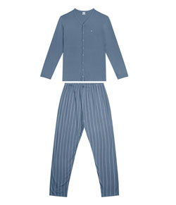 Pijama Masculino Longo Aberto Malwee (1000117550) Viscose