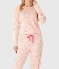Pijama Feminino Longo Lettering Malwee (1000117613) 100% Algodão