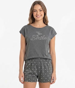 Pijama Feminino Curto Gatinhos Malwee (1000122411) Viscose