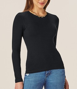 Camiseta Básica Manga Longa Algodão Malwee (1000026304) Preto