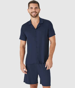 Pijama Masculino Curto Aberto Malwee (1000132835) - Azul Marinho