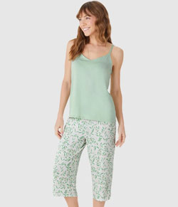 Pijama Feminino Capri Estampado Malwee (1000133186) - Verde