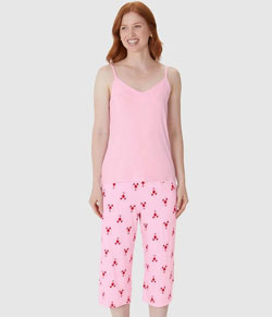 Pijama Feminino Capri Estampado Malwee (1000133186) - Rosa