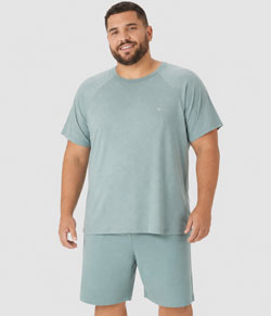 Pijama Masculino Curto Listrado Malwee (1000133210) Algodão - Azul Caribe