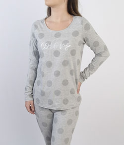 Pijama Feminino Longo Colors Malwee (1000093242) Algodão - Cinza
