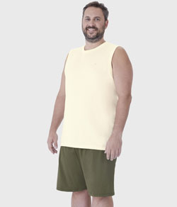 Pijama Masculino Curto Plus Size Malwee 100% Algod�o (1000133242) Amarelo/Verde
