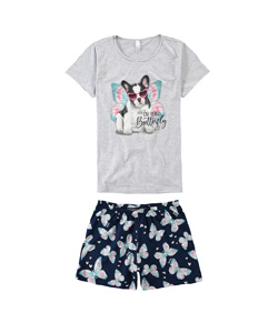 Pijama Feminino Curto Cachorrinho Malwee (1000073440) Algodão