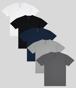Kit 5 Camisetas Masculina B�sica Malwee Algod�o Gola Redonda (1000004423)