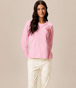 Pijama Feminino Longo Quebra-Cabe�a Malwee (1000134452) 100% Algod�o