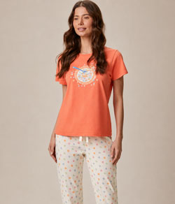 Pijama Feminino Longo Cereal Malwee (1000134455) 100% Algod�o