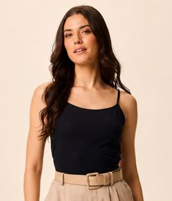 Regata Feminina Cotton Light Malwee (1000004488) Algodão - Preto