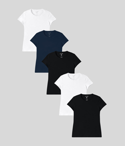 Kit 5 Camisetas Femininas Baby Look Malwee (1000004499) Algod�o