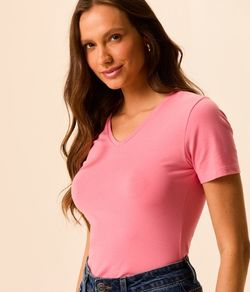 Camiseta Baby Look Cotton Light Malwee (1000004502) - Rosa