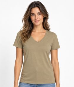 Camiseta Baby Look Cotton Light Malwee (1000004502) - Verde M�dio