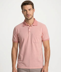 Camiseta Polo Masculina Malwee (1000124755) Algodão - Rosa