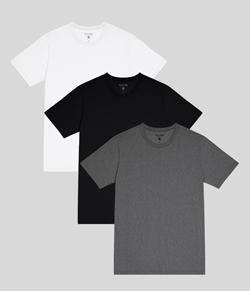 Kit 3 Camisetas Básicas Slim Algodão Malwee (1000015037)