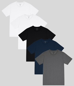 Kit 5 Camisetas Básicas Slim Algodão Malwee (1000015037)