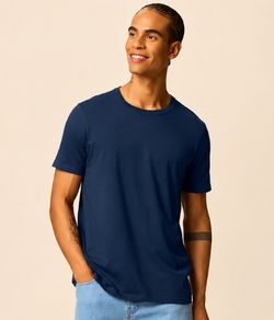 Camiseta Essencial Slim Malwee (1000015037) 100% Algodão - Azul Marinho